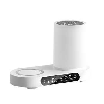 Humidificateur d'air avec chargeur sans fil 150ml diffuseur d'huiles essentielles avec haut-parleur bluetooth réveil et veilleuse